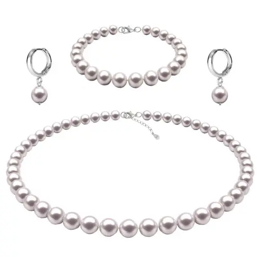 Set Perle Albe 6–7 mm, Argint 925 – Colier, Brățară, Creole | KASKADDA®