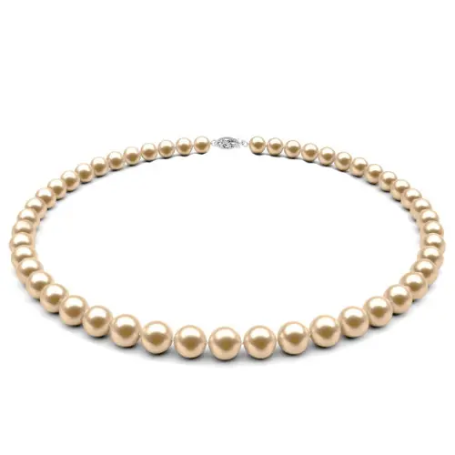 Set Aur Alb 14 k, Colier, Bratara si Cercei Tortita Model Lalea cu Perle Naturale Crem de 6-7 mm si Inchizatori Filigranate