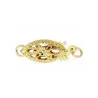 Set Aur Galben 14 k, Colier, Bratara si Cercei Tortita Model Lalea cu Perle Naturale Crem de 7-8 mm si Inchizatori Filigranate