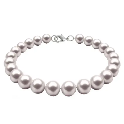 Set Colier si Bratara cu Perle Naturale Albe de 7-8 mm si Inchizatori din Argint