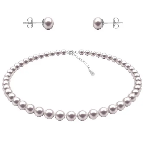 Set Perle Albe 7–8 mm, Argint 925 – Colier și Cercei | KASKADDA®