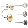 Cercei Double Argint si Perle Naturale, Model 8 in 1, cu Perla de Baza de Culoare Crem, de 9-10 mm