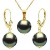 Set Perle Tahitiene 10 mm, Aur 14K – Colier și Cercei | KASKADDA®