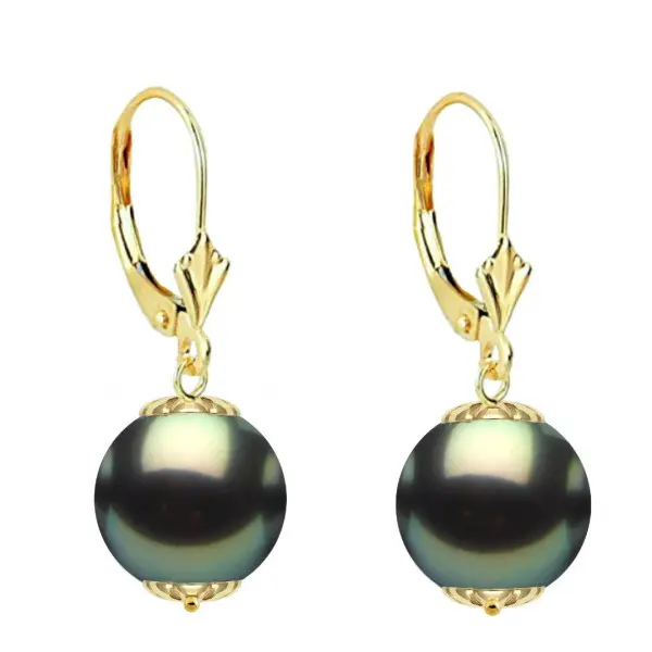 Set Perle Tahitiene 10 mm, Aur 14K – Colier și Cercei | KASKADDA®