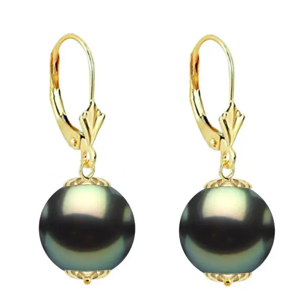 Set Perle Tahitiene 10 mm, Aur 14K – Colier și Cercei | KASKADDA®