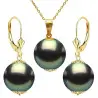 Set Perle Tahitiene 11 mm, Aur 14K – Colier și Cercei | KASKADDA®