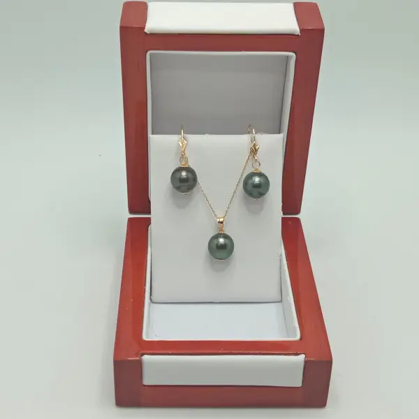 Set Perle Tahitiene 11 mm, Aur 14K – Colier și Cercei | KASKADDA®