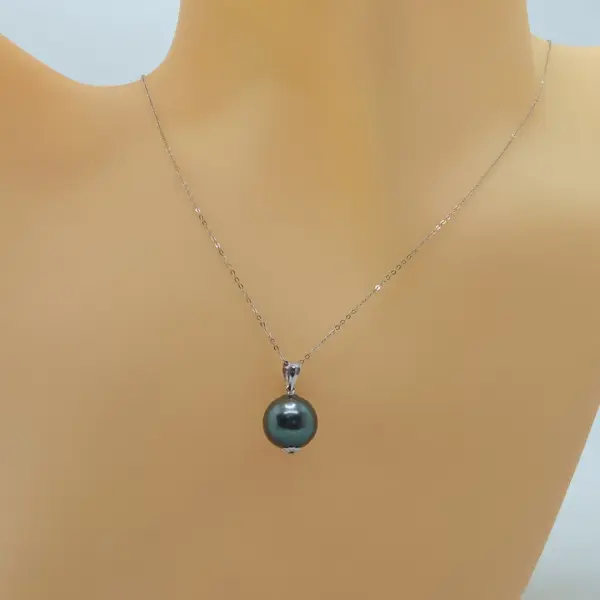 Set Perle Tahitiene 9 mm, Aur Alb 14K – Colier și Cercei | KASKADDA®