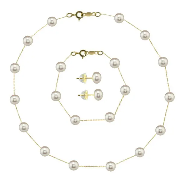 Set Perle Naturale Office, 4-5 mm, AAA și Aur 14K | KASKADDA®