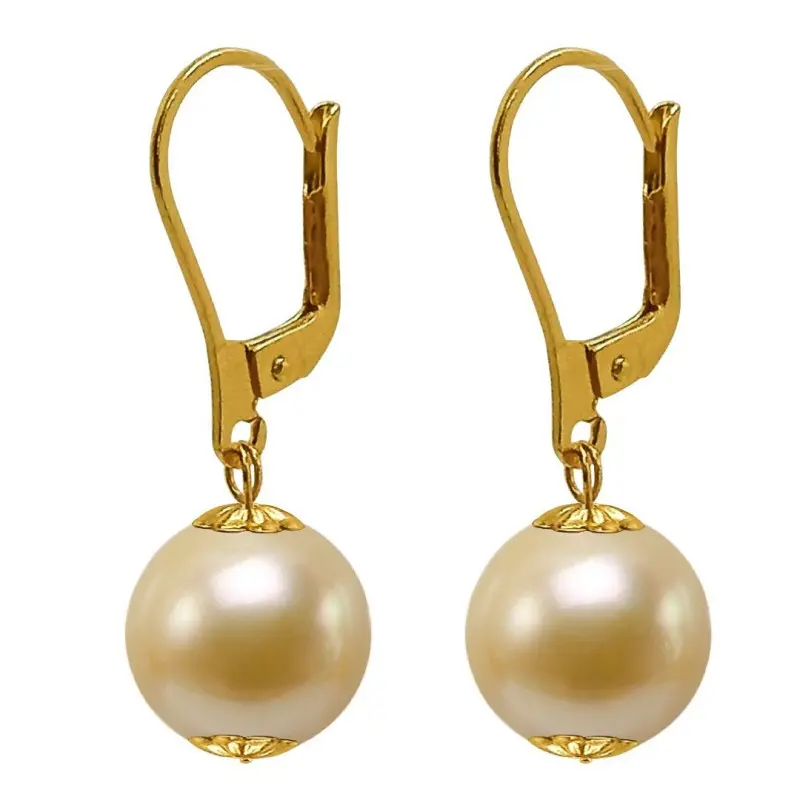 Cercei Perle Rare South Sea Aurii de 10–10,5 mm și Aur Galben 14K, Bijuterie de Lux | KASKADDA®