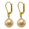 Cercei cu Perle Rare South Sea Aurii 10–10,5 mm, Aur Galben 14K – KASKADDA®