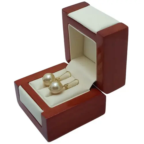 Cercei Perle South Sea Aurii de 10,5–11 mm și Aur Galben 14K, Perle Rare | KASKADDA®