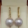 Cercei Kaskadda cu Perle Naturale Edison, Calitate Premium AAA, Perle Rare Gigant de 12 - 12,5 mm si Aur Galben de 14k