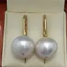 Cercei Kaskadda cu Perle Naturale Edison, Calitate Premium AAA, Perle Rare Gigant de 12,5 - 13 mm si Aur Galben de 14k