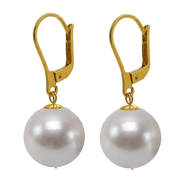 Cercei Kaskadda cu Perle Naturale Edison, Calitate Premium AAA, Perle Rare Gigant de 12,5 - 13 mm si Aur Galben de 14k