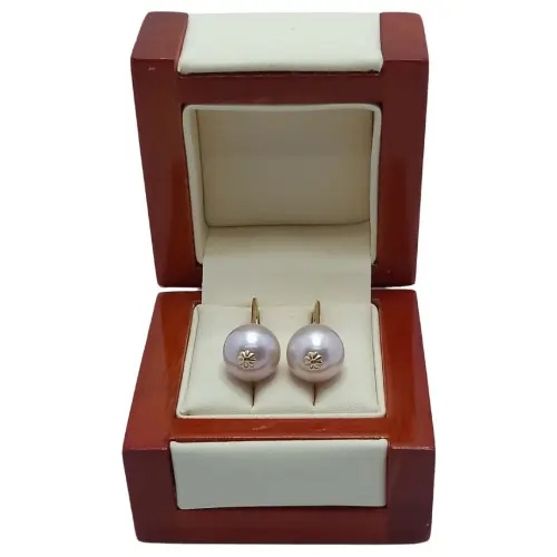 Cercei Kaskadda cu Perle Naturale Edison, Calitate Premium AAA, Perle Rare Gigant de 12 - 12,5 mm si Aur de 14k