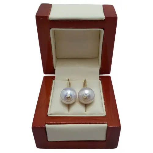 Cercei Kaskadda cu Perle Naturale Edison, Calitate Premium AAA, Perle Rare Gigant de 13 - 13,5 mm si Aur de 14k