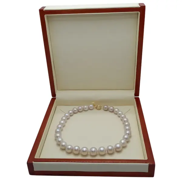 Colier perle naturale Edison albe 11,5–14,5 mm, aur 14K | KASKADDA®