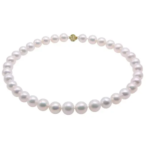 Colier Kaskadda cu Perle Naturale Edison, Calitate Premium AAA, Perle Rare Gigant de 11,5 – 14,5 mm si Aur Galben de 14k
