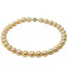 Colier perle South Sea aurii 9–11 mm, aur galben 14K | KASKADDA®