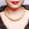 Colier perle South Sea aurii 9–11 mm, aur galben 14K | KASKADDA®
