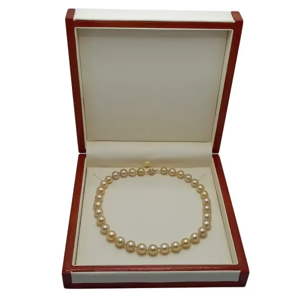Colier perle South Sea aurii 9–11 mm, aur galben 14K | KASKADDA®