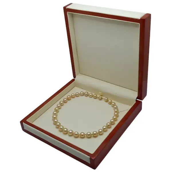 Colier perle South Sea aurii 9–11 mm, aur galben 14K | KASKADDA®