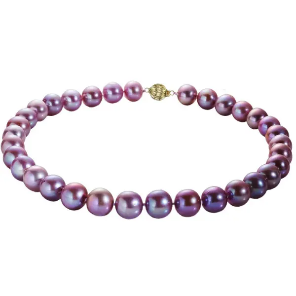 Colier perle naturale Edison lavandă, 10–12 mm, aur 14K | KASKADDA®