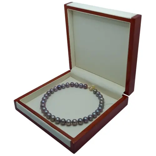 Colier Kaskadda cu Perle Naturale Edison Lavanda, Calitate Premium AAA, Perle Rare Gigant de 11,5 – 13 mm si Aur Galben de 14k