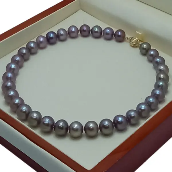 Colier perle naturale Edison lavandă, 10–12 mm, aur 14K | KASKADDA®
