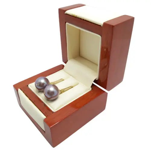 Cercei Kaskadda cu Perle Naturale Edison Lavanda, Calitate Premium AAA, Perle Rare Gigant de 11,5 - 12 mm si Aur Galben de 14k