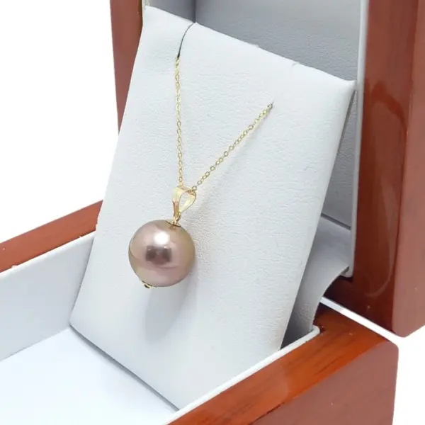 Colier Perlă Naturală Lavandă Edison, 12,5 mm, Aur 14K | KASKADDA®