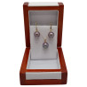 Set Kaskadda Colier cu Pandantiv si Cercei cu Perle Naturale Edison Lavanda AAA, Perle Rare de 11,5 – 12 mm si Aur Galben de 14k