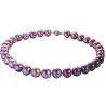Colier perle naturale Edison lavandă, aur alb 14K, 10–12 mm | KASKADDA®