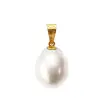 Pandantiv Kaskadda Aur Galben de 14k cu Perle Naturale Premium Albe, Rare, Forma Lacrima, de 11/9 mm