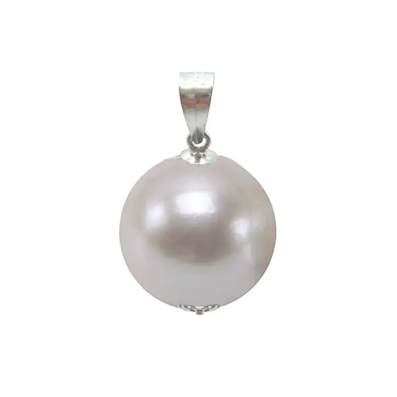 Pandantiv Kaskadda cu Perla Naturala Edison Alba, AAA, Perla Rara Gigant de 13,5 – 14 mm si Aur Alb de 14k Pandantiv Kaskadda cu Perla Naturala Edison Alba, AAA, Perla Rara Gigant de 13,5 – 14 mm si Aur Alb de 14k