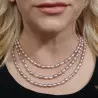 Colier Triplu Perle Lavandă 8/6 mm, Calitate AA+, Argint 925 | KASKADDA®